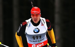 Обладатель серебряной медали в дисциплине биатлон Арнд Пайффер из Германии