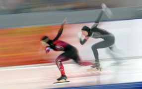 Обладатель серебряной медали в дисциплине шорт-трек Джон Чельски на олимпиаде в Сочи