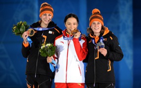Winner of two bronze medals Dutch skater Margot Boer at the Olympics in Sochi