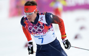 Обладатель двух серебряных медалей в дисциплине лыжные гонки Максим Вылегжанин на олимпиаде в Сочи