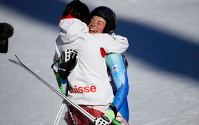 Обладательница золотой медали в дисциплине горные лыжи Доминик Гизин в Сочи