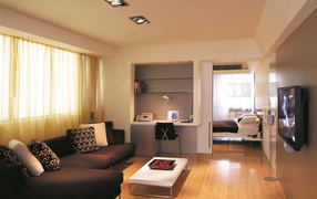 Рабочая зона в гостиной