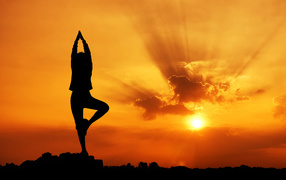 Yoga in the sunset