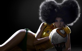 Африканская девушка с мячом