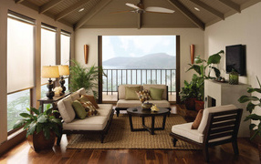 Интерьер веранды на вилле