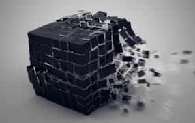 Черный куб распадается на части