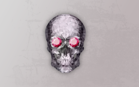 Кристальный красноглазый череп