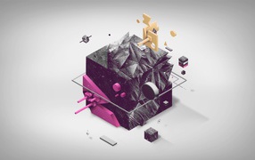 Разрушение куба, 3-Д графика