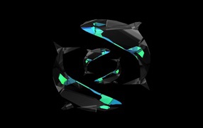 Дельфины, 3-Д графика