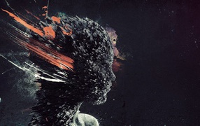 Голова девушки из 3Д структур