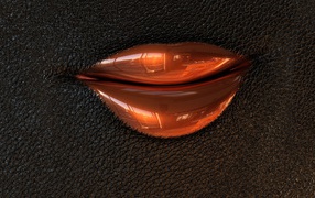 Губы на черной коже, 3Д модель