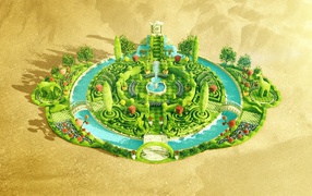 Модель оазиса в пустыне