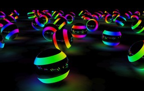 Радужные световые шары