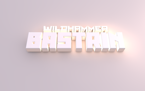 Белые буквы на розовом фоне, 3Д модель