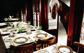 Лошадь в кафе