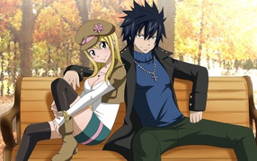 Парень и девушка в аниме Сказка о хвосте феи