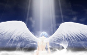 Ангел аниме в лучах света