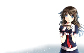 Аниме девушка Кантай, белый фон