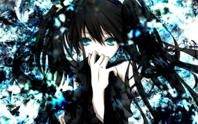 Голубоглазая девушка аниме Black Rock Shooter