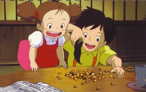 Мальчик и девочка в аниме Мой сосед Тоторо