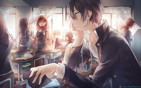 Задумчивый герой аниме Kagerou Project