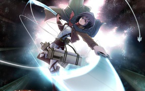 Девушка в полете, аниме Атака Титанов