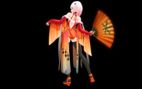 Девушка с веером в аниме Guilty Crown