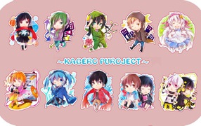 Девушки вокалоиды из аниме Kagerou Project