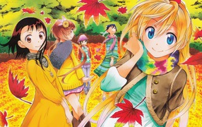 Девушки гуляют в саду, аниме Притворная любовь