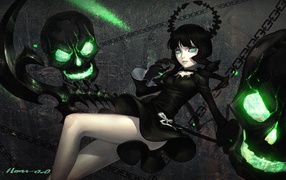 Зеленые черепа в аниме Black Rock Shooter