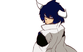 Герой аниме Akame ga Kill с рогами