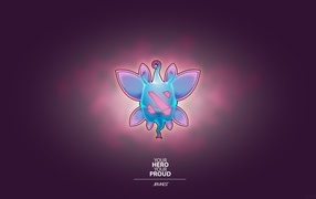 Герой аниме, фиолетовый фон