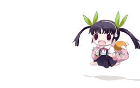 Маленькая девочка аниме с портфелем