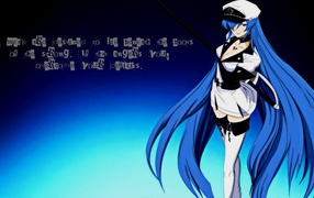 Длинные синие волосы, аниме Akame ga Kill