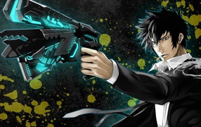 Парень с пистолетом из аниме Psycho-Pass