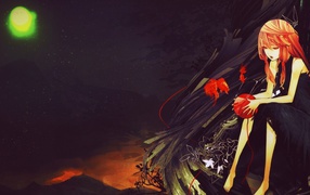 Рыжая девушка в аниме Guilty Crown