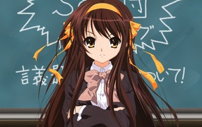 Школьница из аниме Меланхолия Харухи Судзумии