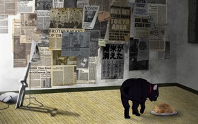 Кот в аниме Темнее черного