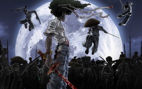 Сражение в аниме Афросамурай