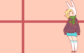 Девушка в шапке кролика в аниме