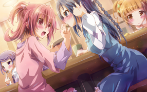 Девушки в баре в аниме Весёлые детки-таблетки