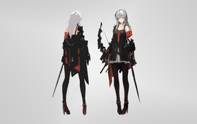 Две девушки аниме Pixiv Fantasia T