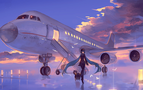 Вокалоид Hatsune Miku вышла из самолета
