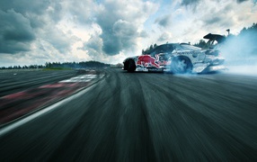 Drift racing car on the track