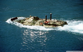 Floating Military armored vehicle