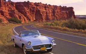 Old cabriolet on the road in the US