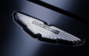 Aston Martin logo on a black background
