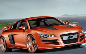Оранжевый спортивный Audi R10