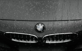 Авто БМВ под дождем
