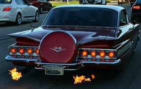 Flaming Chevrolet Impala